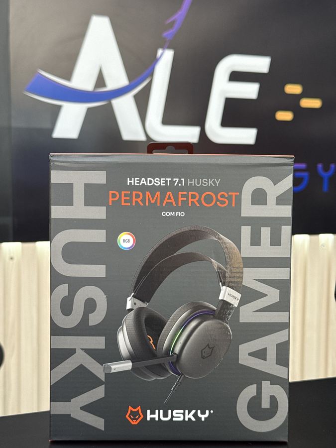 HEADSET GAMER HUSKY PERMAFROST USB 71 SURROUND DRIVER 40MM MICROFONE OMNIDIRECIONAL CABO 2M PRETO KGHG150