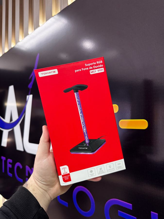 Suporte com RGB p/ Fone de Ouvido - Tomate - MSY-9991