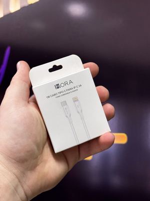 1HORA CABO DE DADOS C PARA LIGHTNING 1M 2.4A ALUMINIO TRANCADO - UNIDADE - Branco