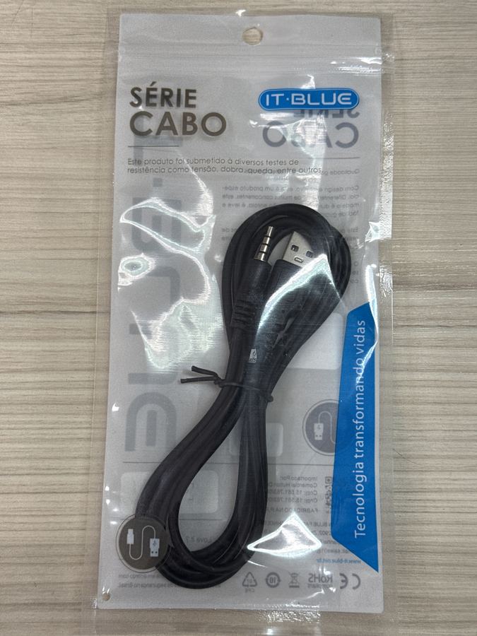 Cabo Adaptador P3 x USB 1m LE-1004 It Blue - Preto