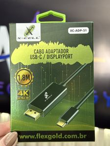 Cabo Adaptador Tipo C x Displayport 1,8m 4K XC-ADP-51 X-Cell