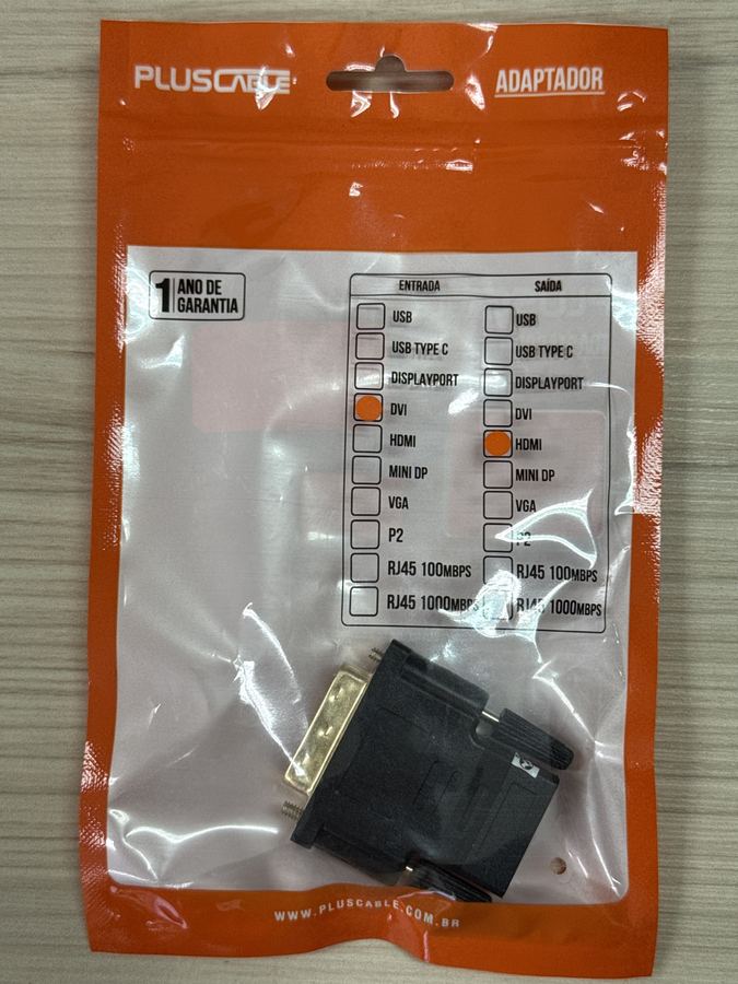 Adaptador DVI x HDMI ADP-DVIHDMI10BK Plus Cable