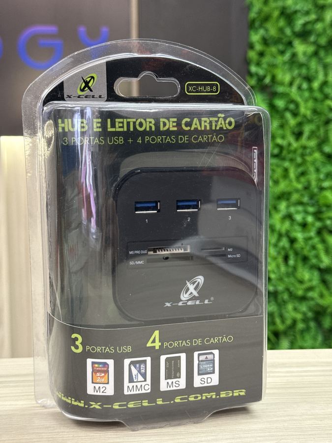 Hub USB e Leitor de Cartoes XC-HUB-8 X-Cell
