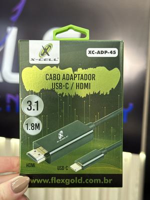 Cabo Adaptador Tipo C x HDMI 1,8m XC-ADP-45 X-Cell