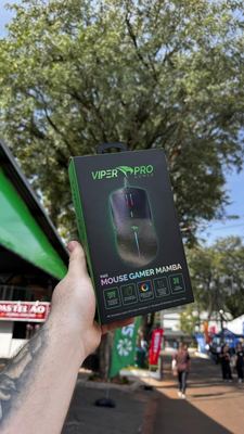 MOUSE GAMER VIPER PRO 7200 DPI NAJA C/FIO 411 PRETO/VERDE BIVOLT