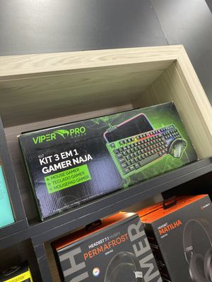 COMBO TECLADO MOUSE MOUSEPAD NAJA VIPER PRO 417 PRETO BIVOLT