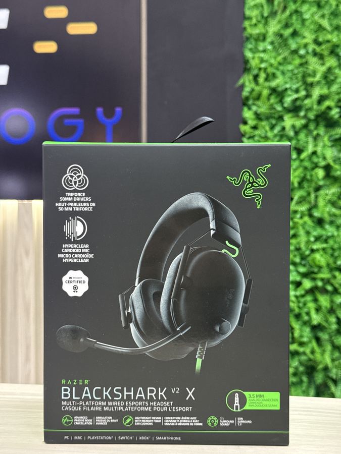 HEADSET GAMER RAZER BLACKSHARK V2 X DRIVERS 50MM MICROFONE CARDIOIDE SURROUND 71 35 MM PRETO RZ0403240100R3U1