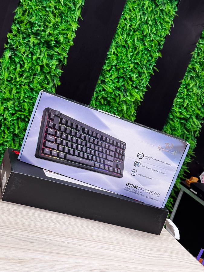 TECLADO MAGNETICO GAMER REDRAGON OTIIM TKL RGB 8000HZ RAPID TRIGGER RODA DE VOLUME PRETO K729RGBM