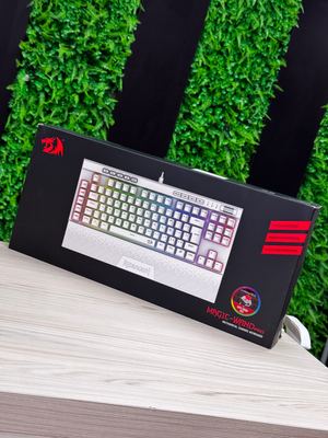 TECLADO OPTICO GAMER REDRAGON MAGICWAND PRO RGB RGB SWITCH VERMELHO ABNT2 12 TECLAS MULTIMIDIA BRANCO K587WRGB