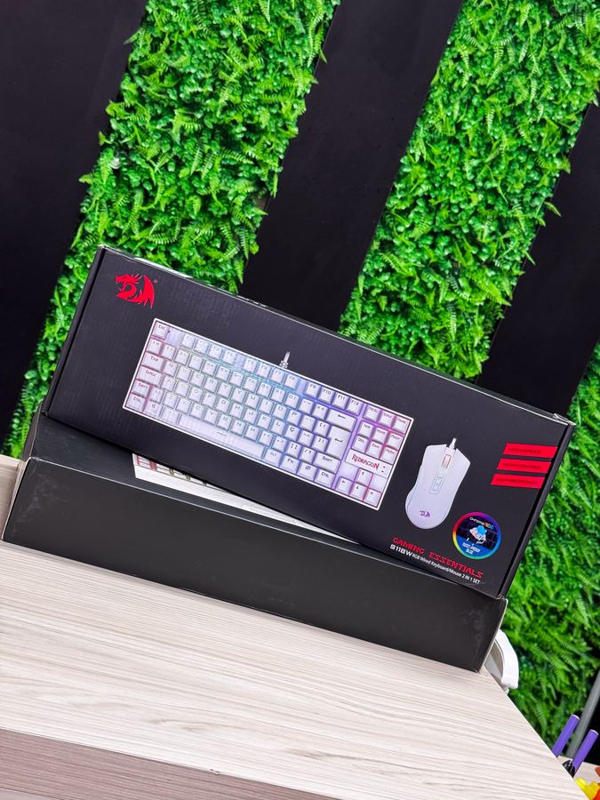 KIT GAMER REDRAGON TECLADO MECANICO KUMARA RGB SWITCH OUTEMU BLUE PT BRANCO MOUSE COBRA M711 CHROMA 10000DPI BR