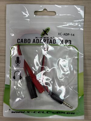 Cabo Adaptador 1 P3 x 2 P2 18cm XC-ADP-14 X-Cell