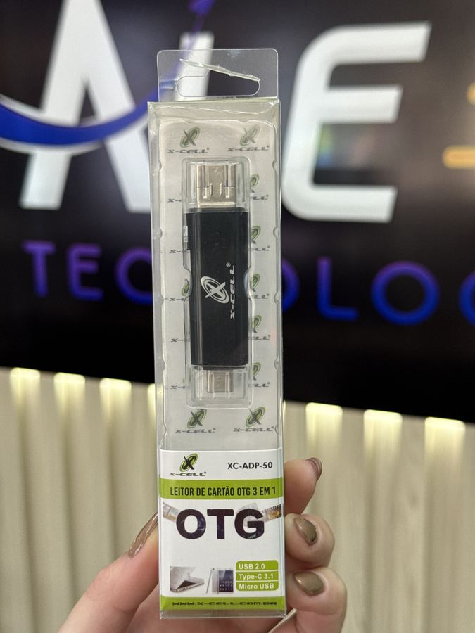Adaptador Leitor OTG 3 em 1 Tipo C XC-ADP-50 X-Cell - Preto