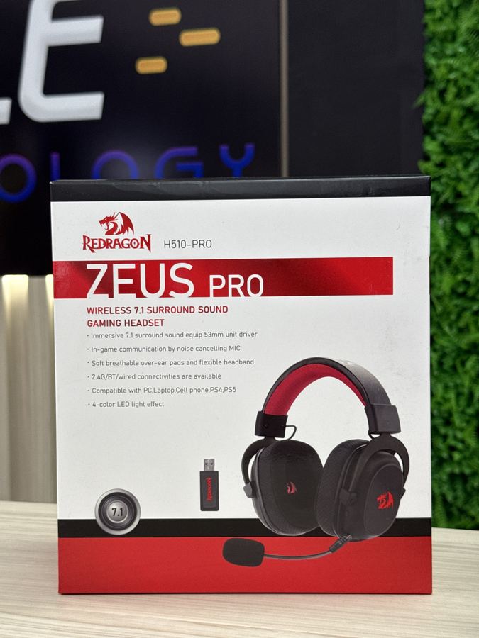 HEADSET GAMER SEM FIO REDRAGON ZEUS PRO 71 DRIVER 53MM BLUETOOTH PRETO H510PRO