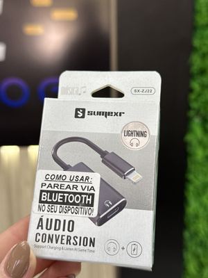 Cabo Adaptador Lightning x Fone e Carregamento SX-ZJ22 Sumexr - Vermel
