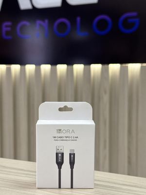 1HORA CABO DE DADOS USB PARA C 1M 2.4A ALUMINIO TRANCADO - UNIDADE - Preto