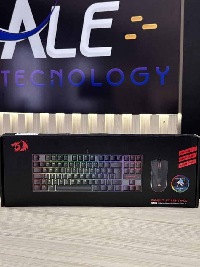 KIT GAMER REDRAGON TECLADO MECANICO KUMARA RGB SWITCH OUTEMU BLUE PT MOUSE COBRA M711 CHROMA 10000DPI PRETO S1