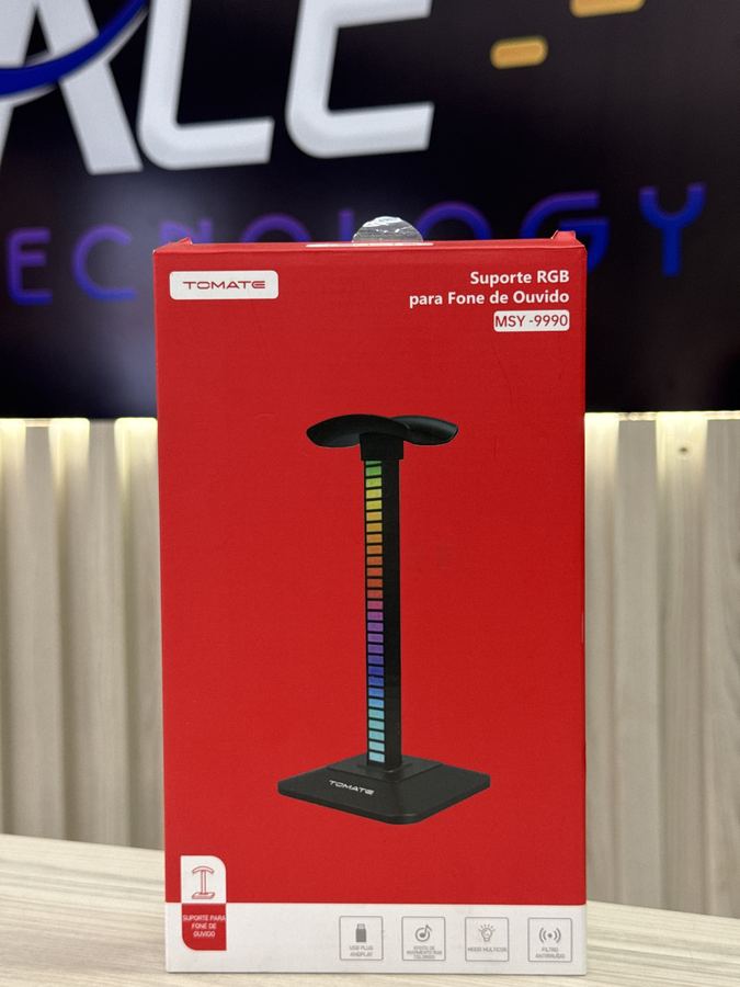 Suporte p/ Fone de Ouvido com RGB - Tomate - MSY-9990