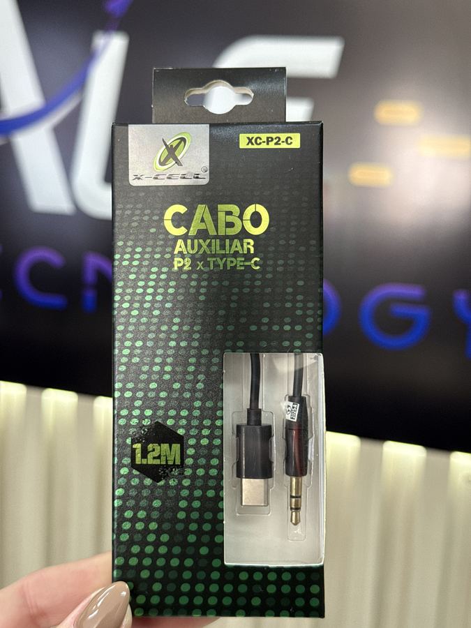 Cabo Adaptador P2 x Tipo C 1,2m XC-P2-C X-Cell